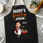 Custom Photo Hot Grill, Cool Dad - Family Personalized Custom Apron - Father's Day, Gift For Dad, Grandpa, Grillers