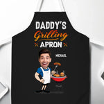 Custom Photo Hot Grill, Cool Dad - Family Personalized Custom Apron - Father's Day, Gift For Dad, Grandpa, Grillers