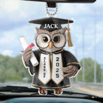 Custom Name Graduation Owl Gifts - Personalized Car Ornament