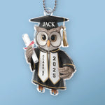 Custom Name Graduation Owl Gifts - Personalized Car Ornament