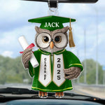 Custom Name Graduation Owl Gifts - Personalized Car Ornament