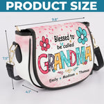 Happiness Is Being Called Grandma - Family Personalized Custom Leather Saddle Bag - Mother's Day, Gift For Mom, Grandma