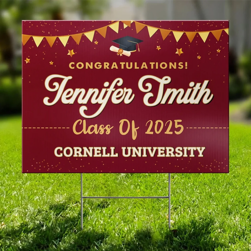 A Journey Worth Every Step - Family Personalized Custom Yard Sign - Graduation Gift For Family Members, Siblings, Brothers, Sisters