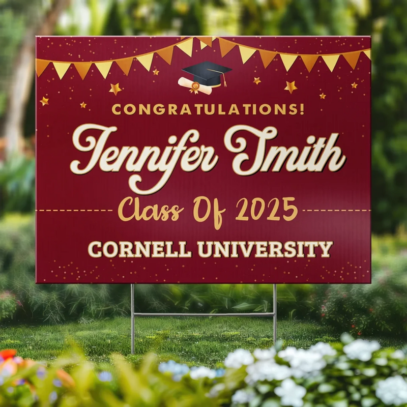 A Journey Worth Every Step - Family Personalized Custom Yard Sign - Graduation Gift For Family Members, Siblings, Brothers, Sisters