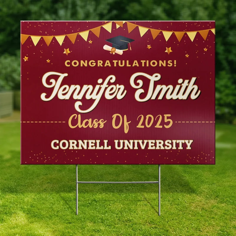 A Journey Worth Every Step - Family Personalized Custom Yard Sign - Graduation Gift For Family Members, Siblings, Brothers, Sisters