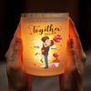 Soulmates For Life - Couple Personalized Custom Printed Glass Jar With LED Candle - Gift For Husband Wife, Anniversary