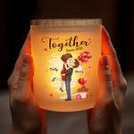 Soulmates For Life - Couple Personalized Custom Printed Glass Jar With LED Candle - Gift For Husband Wife, Anniversary