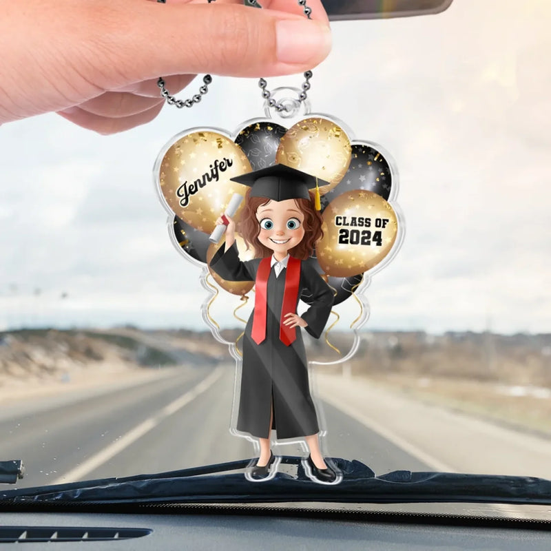 Graduate Today, Legend Forever - Family Personalized Custom Car Ornament - Acrylic Custom Shaped - Graduation Gift For Family Members, Siblings, Brothers, Sisters