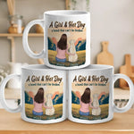 Side By Side, Paws & Hearts - Dog Personalized Custom Mug - Gift For Dog Lovers, Daughters, Sisters