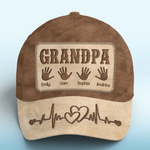 Where Love Leaves Its Handprints - Family Personalized Custom Hat, All Over Print Classic Cap - Father's Day, Gift For Dad, Grandpa