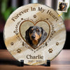 Photo personnalisée : vos empreintes de pattes sont gravées à jamais dans mon âme - Pierre commémorative ronde personnalisée avec support - Cadeau de condoléances pour les propriétaires et les amoureux des animaux