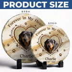 Custom Photo Your Paw Prints Are Forever On My Soul - Memorial Personalized Custom Round Shaped Stone With Stand - Sympathy Gift For Dog Lovers, Pet Owners