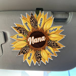 Love Blooms Forever - Family Personalized Custom Acrylic Car Visor Clip - Mother's Day, Gift For Grandma