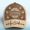 Handcrafted With Love - Family Personalized Custom Hat, All Over Print Classic Cap - Father's Day, Gift For Dad, Grandpa
