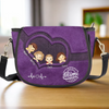 A Purse Full Of Love, A Heart Full Of Grandkids - Family Personalized Custom Leather Saddle Bag - Mother's Day, Gift For Mom, Grandma