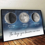 The Days You Became A Mom, Written In The Stars - Family Personalized Custom Horizontal Poster - Mother's Day, Gift For Mom, New Moms