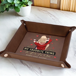 Nothing Better Than Time With You - Couple Personalized Custom Leather Valet Tray - Gift For Couple, Husband, Wife