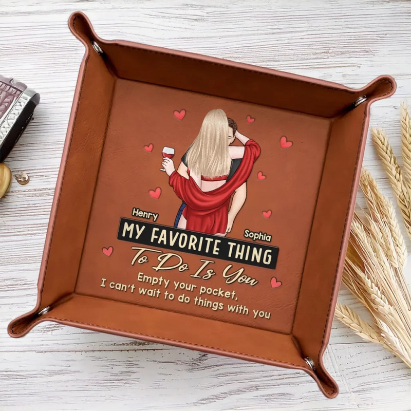 Nothing Better Than Time With You - Couple Personalized Custom Leather Valet Tray - Gift For Husband Wife, Anniversary