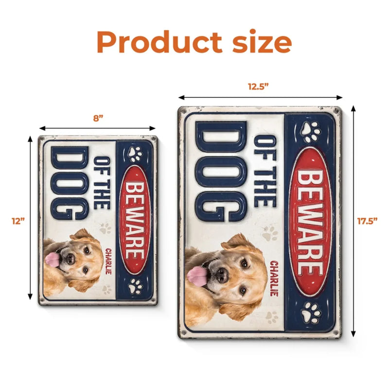 Custom Photo Step Inside If You Dare - Dog & Cat Personalized Custom 3D Inflated Effect Printed Home Decor Metal Sign - House Warming Gift For Dog Lovers, Pet Parents
