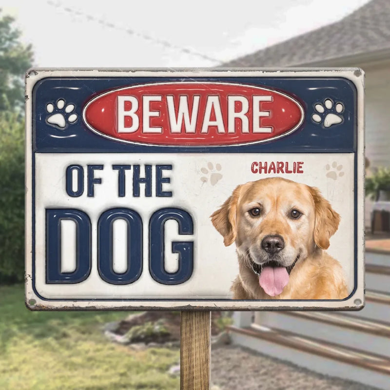 Custom Photo Step Inside If You Dare - Dog & Cat Personalized Custom 3D Inflated Effect Printed Home Decor Metal Sign - House Warming Gift For Dog Lovers, Pet Parents