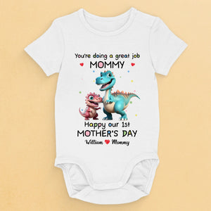 A Little Dino’s Big Love For Mommy - Family Personalized Custom Baby Onesie - Mother's Day, Baby Shower Gift, Gift For First Mom