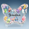Love Grows Wings In A Grandma’s Heart - Family Personalized Custom Butterfly Shaped Acrylic Plaque - Mother's Day, Gift For Mom, Grandma