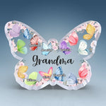 Love Grows Wings In A Grandma’s Heart - Family Personalized Custom Butterfly Shaped Acrylic Plaque - Mother's Day, Gift For Grandma, Mom