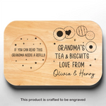 A Sip Of Love, A Bite Of Joy - Family Personalized Custom Engraved Wooden Tea & Snack Board - Mother's Day, Gift For Grandma, Mom
