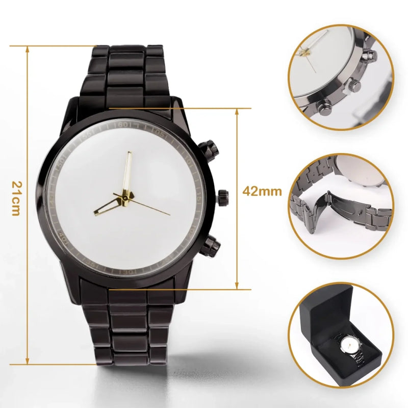 Custom Photo Time Moves, Memories Remain - Family Personalized Custom Men's Watch - Father's Day, Gift For Dad, Grandpa
