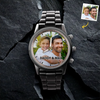 Custom Photo Time Moves, Memories Remain - Family Personalized Custom Men's Watch - Father's Day, Gift For Dad, Grandpa