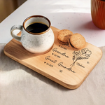 A Family Bond, Forever Engraved - Family Personalized Custom Engraved Wooden Tea & Snack Board - Mother's Day, Gift For Mom, Grandma