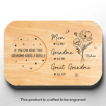 A Family Bond, Forever Engraved - Family Personalized Custom Engraved Wooden Tea & Snack Board - Mother's Day, Gift For Mom, Grandma