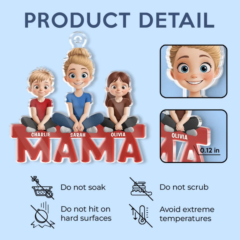 Our Hearts Belong To You, Mama - Family Personalized Custom Car Ornament - Acrylic Custom Shaped - Mother's Day, Gift For Mom, New Moms