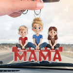 Our Hearts Belong To You, Mama - Family Personalized Custom Car Ornament - Acrylic Custom Shaped - Mother's Day, Gift For Mom, New Moms