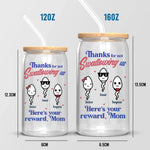 We Are Grateful, Mom - Family Personalized Custom Glass Cup, Iced Coffee Cup - Mother's Day, Gift For Mom, Grandma