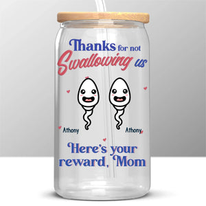 Nous sommes reconnaissants, maman - Tasse en verre personnalisée pour la famille, tasse à café glacé - Fête des mères, cadeau pour maman, grand-mère