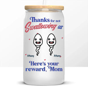 Nous sommes reconnaissants, maman - Tasse en verre personnalisée pour la famille, tasse à café glacé - Fête des mères, cadeau pour maman, grand-mère