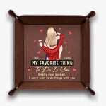 Nothing Better Than Time With You - Couple Personalized Custom Leather Valet Tray - Gift For Couple, Husband, Wife