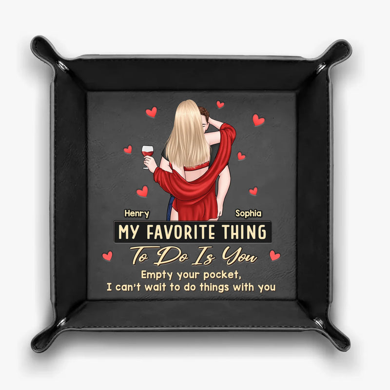 Nothing Better Than Time With You - Couple Personalized Custom Leather Valet Tray - Gift For Couple, Husband, Wife