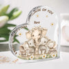 A Mother’s Love Never Ends - Family Personalized Custom Heart Shaped Acrylic Plaque - Mother's Day, Gift For Mom, Grandma
