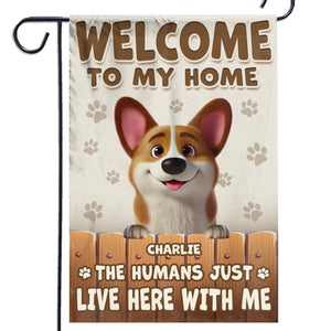 Ma maison, mes règles - Drapeau personnalisé pour chien - Cadeau pour propriétaires et amoureux des animaux