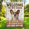 Ma maison, mes règles - Drapeau personnalisé pour chien - Cadeau pour propriétaires et amoureux des animaux