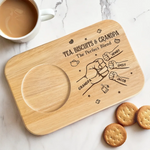 Brewed With Love, Enjoyed With Family - Family Personalized Custom Engraved Wooden Tea & Snack Board - Father's Day, Gift For Grandpa