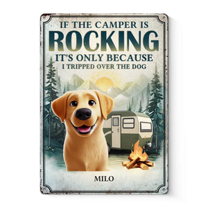 Jours de jeu et de feu de camp - Plaque en métal personnalisée pour chien - Cadeau de pendaison de crémaillère pour propriétaires et amoureux des animaux