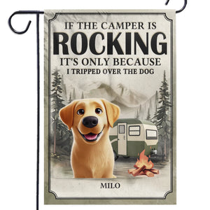 Bienvenue au Camp Paws &amp; Relax - Drapeau personnalisé pour chien - Cadeau pour propriétaires et amoureux des animaux