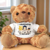 Done With Classes, Back To Bed - Family Personalized Custom Teddy Bear Plush - Graduation Gift For Family Members, Siblings, Brothers, Sisters