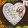 Photo personnalisée Repose en paix, mon fidèle compagnon - Pierre commémorative personnalisée en forme de cœur - Cadeau de condoléances pour les propriétaires d'animaux et les amoureux des animaux