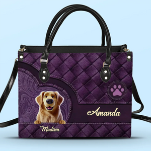 Amis à fourrure, pour toujours dans mon cœur ! Sac à main en cuir personnalisé pour chien ! Cadeau pour propriétaires et amoureux des animaux.
