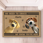 Forget Knocking, We Heard You A Mile Away - Dog Personalized Custom Home Decor Decorative Mat - House Warming Gift For Pet Owners, Pet Lovers