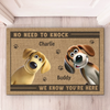 Oubliez les coups, on vous a entendu à un kilomètre de distance - Tapis décoratif personnalisé pour chien - Cadeau de pendaison de crémaillère pour les propriétaires d'animaux et les amoureux des animaux